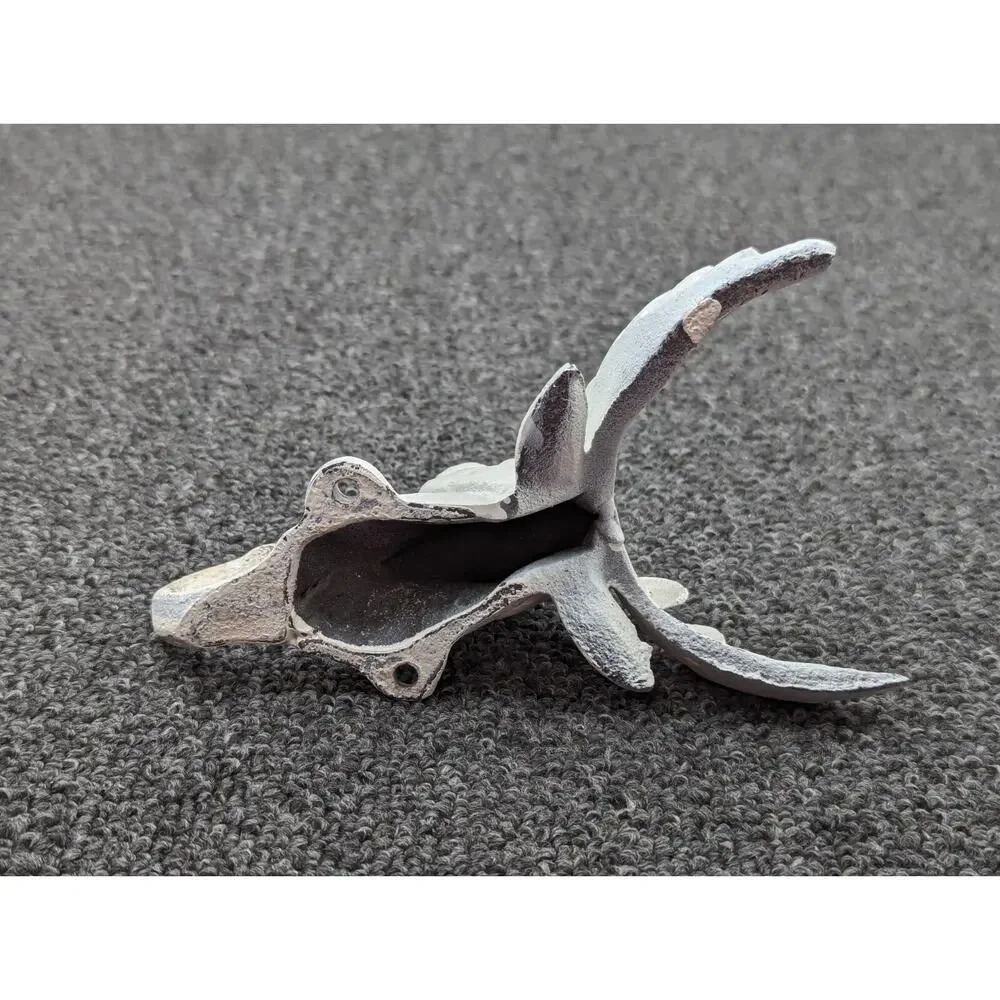Cast Iron Set of 2 White Deer Moose Elk Antler Wall Coat Hooks 7